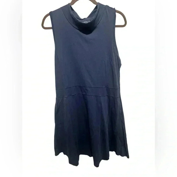 Toad&Co Summerdance Sleeveless Mock Neck Dress Blueberry Organic Cotton Size XL - Picture 2 of 5